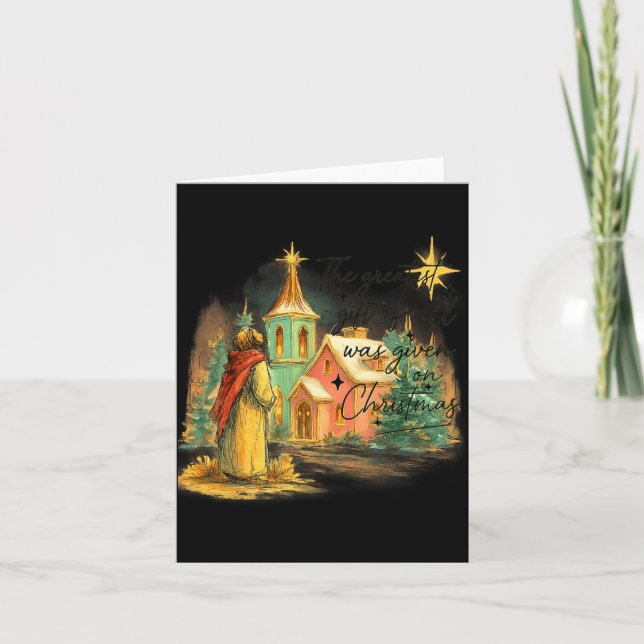 Tarjeta Hugvyn Greatest Gift Of All Religious Christmas Na (Anverso)