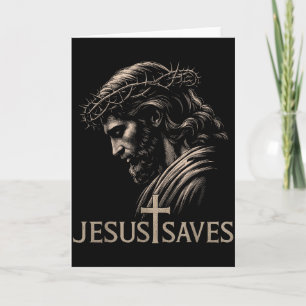 Tarjeta Hugvyn Jesús salva la cruz de la fe cristiana mini