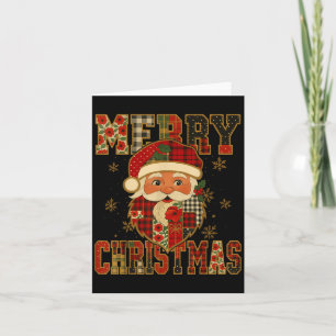 Tarjeta Hugvyn Navidad_ Papá Noel Patchwork Feliz Navi