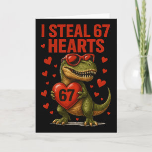Tarjeta Hugvyn robo 67 corazones San Valentín Dinosaurio S
