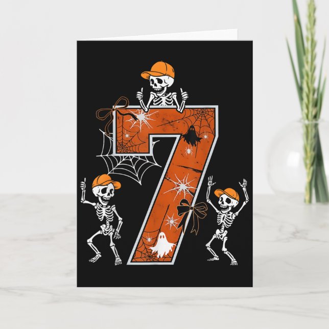 Tarjeta Hugvyn Six Seven Meme 6 7 Halloween Costume Dancin (Anverso)