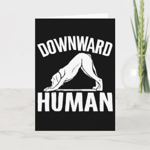 Tarjeta Humano hacia abajo, postura de yoga, amante de los