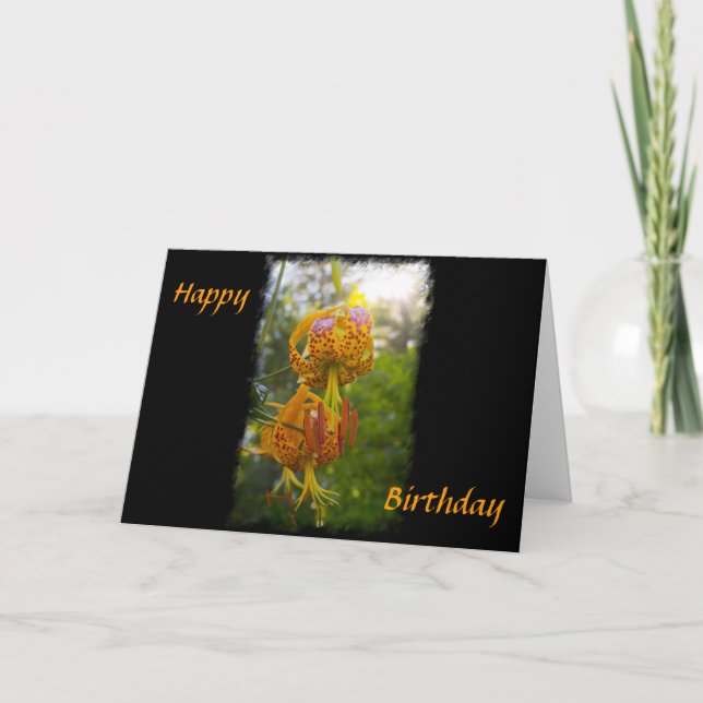 Tarjeta Humboldt Lilies Sunburst Cumpleaños (Anverso)