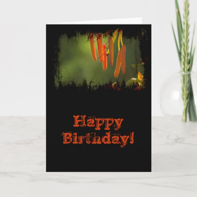 Tarjeta Humboldt Lily Stamens Cumpleaños (Anverso)