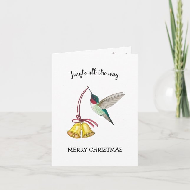 Tarjeta Hummingbird and Bells (Anverso)