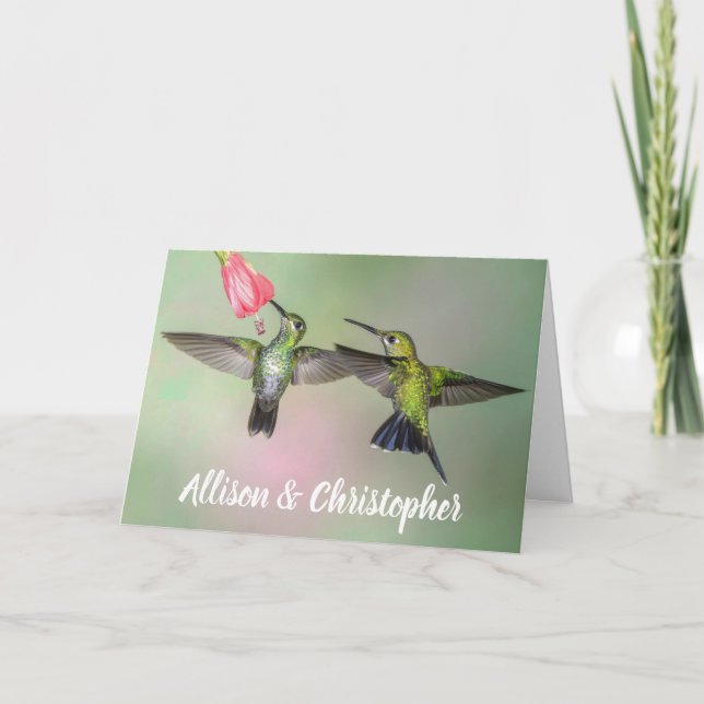 Tarjeta Hummingbird Aniversario de la Pareja Personalizado (Anverso)