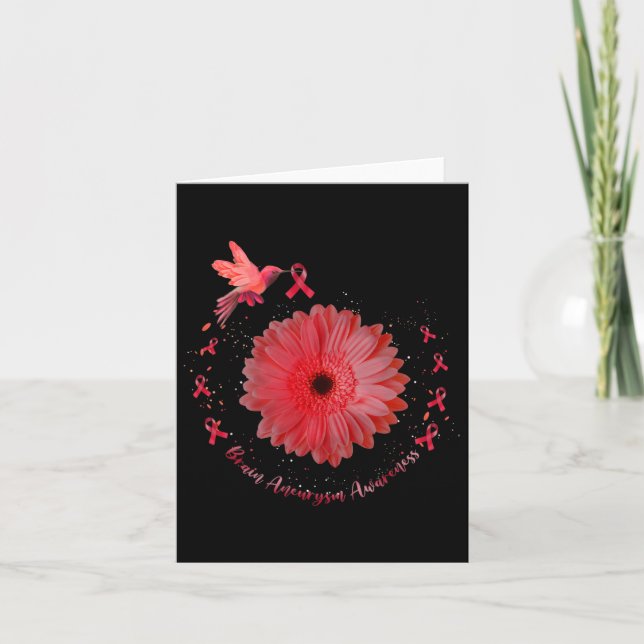 Tarjeta Hummingbird Burgundy Sunflower Aneurysm Awar (Anverso)