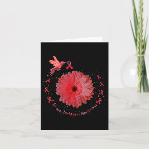 Tarjeta Hummingbird Burgundy Sunflower Aneurysm Awar