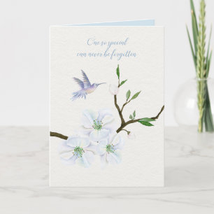 Tarjeta Hummingbird con flores de magnolia