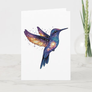 Tarjeta Hummingbird con pájaro de Stary Night Sky