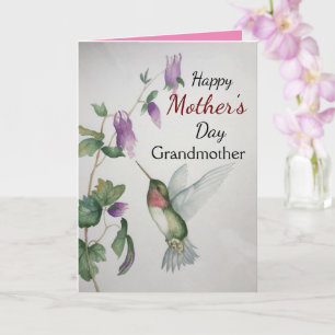 Tarjeta Hummingbird de Abuela Feliz Día de la Madr