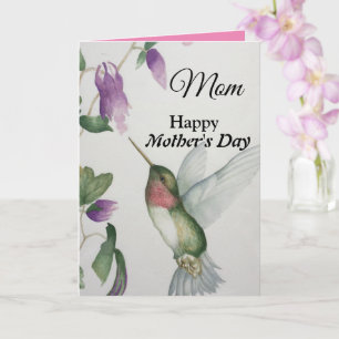 Tarjeta Hummingbird de Mamá Feliz Día de la Madre
