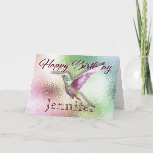 Tarjeta Hummingbird Feliz Cumpleaños (Anverso)