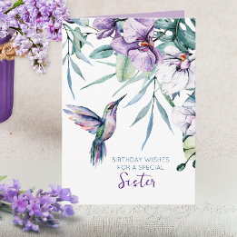 Tarjeta Hummingbird Floral Personalizado texto cualquier o