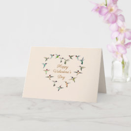 Tarjeta Hummingbird Heart El día de San Valentín