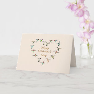 Tarjeta Hummingbird Heart El día de San Valentín