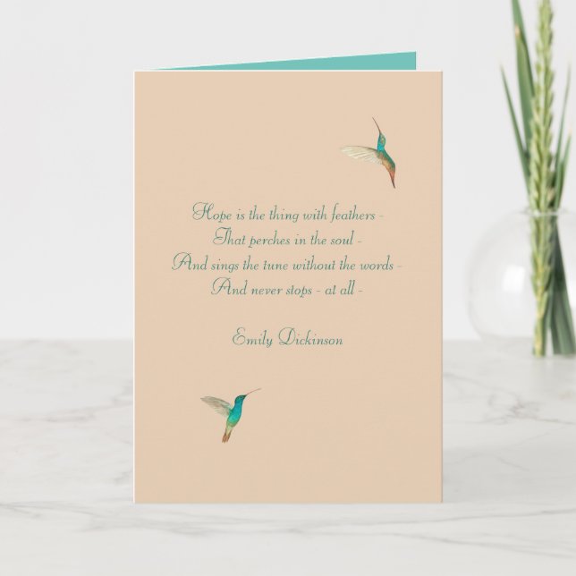 Tarjeta Hummingbird Hope (Anverso)