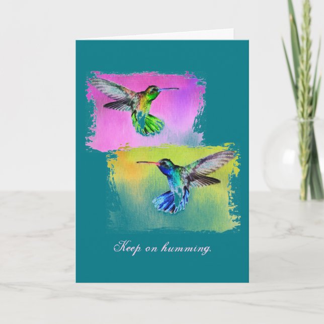 Tarjeta Hummingbird inspiradora (Anverso)