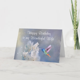 Tarjeta Hummingbird Jardín Flor Cumpleaños Especial Esposa