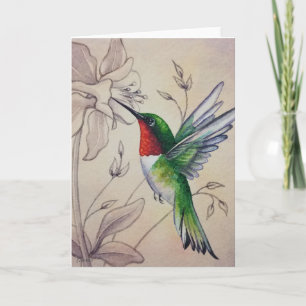 Tarjeta Hummingbird No. 6 Watercolor Art