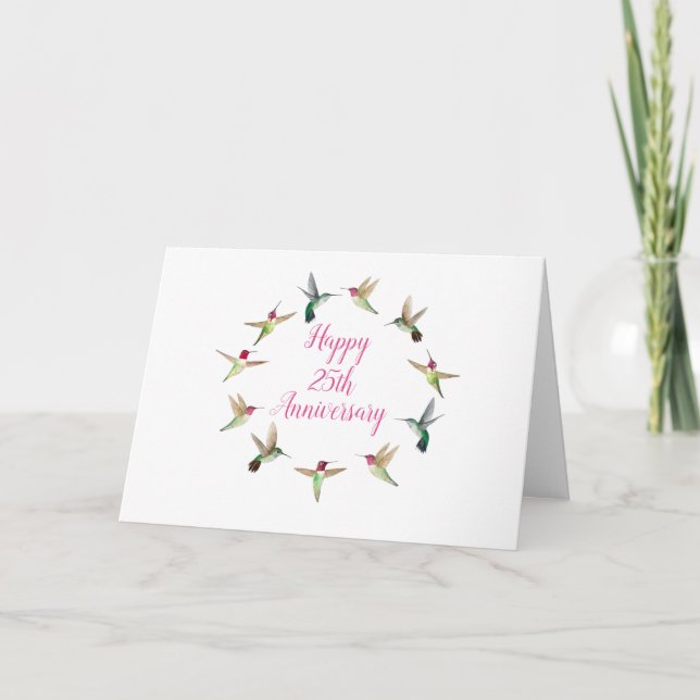 Tarjeta Hummingbird para personalizado Feliz Anive (Anverso)