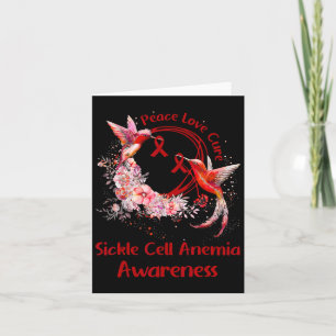 Tarjeta Hummingbird Peace Love Cure Sickle Cell Anemia Awa