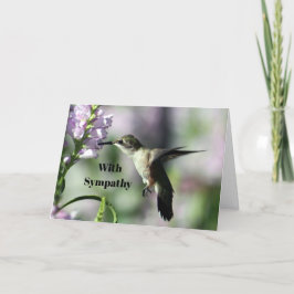 Tarjeta Hummingbird Pink Floral Wildlife Photo Sympathy