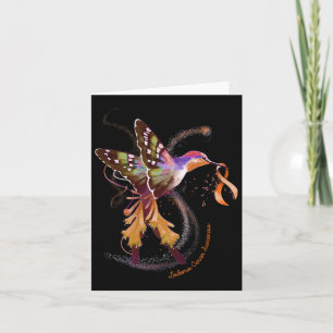 Tarjeta Hummingbird Sostener Naranja Ribbon Leucemia Conci