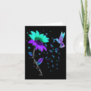 Tarjeta Hummingbird Suicidio De Sunflower verde azulado Y 