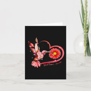 Tarjeta Hummingbird Sunflower Cinta roja Cáncer de Sangre 