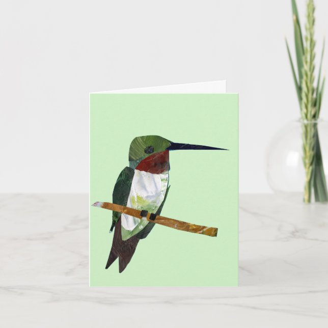 Tarjeta Hummingbird verde claro (Anverso)