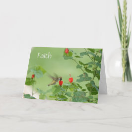 Tarjeta Hummingbird w verse (Luke 1:37) Simpatía