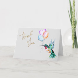Tarjeta Hummingbird y globos