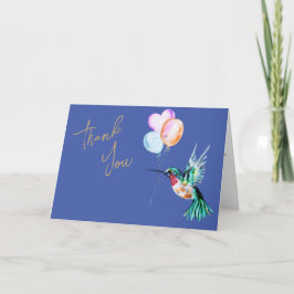 Tarjeta Hummingbird y globos