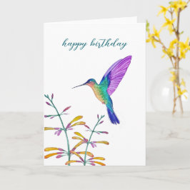 Tarjeta Hummingbirds and Flowers
