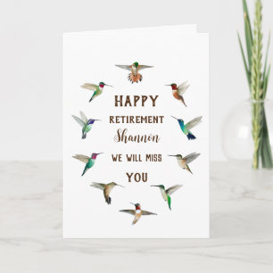 Tarjeta Hummingbirds de Jubilación personalizado