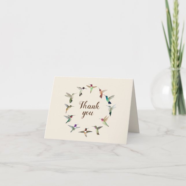 Tarjeta Hummingbirds Norteamericano Gracias (Anverso)