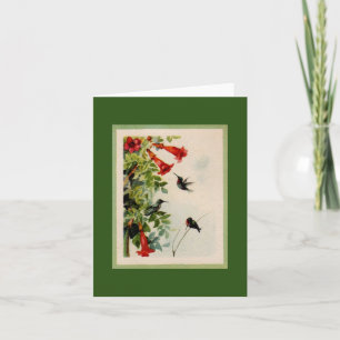 Tarjeta Hummingbirds vintage