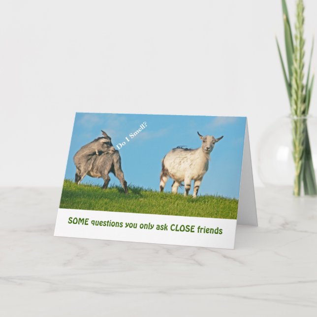 TARJETA HUMOR/AMISTAD DE "DOS CABRAS" (Anverso)