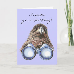 Tarjeta Humor animal de cumpleaños de observador de aves e