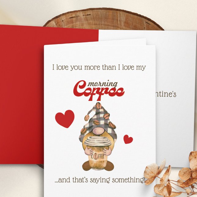 Tarjeta Humor Cita Cute Gnome Café Funny Día de San Valent (Subido por el creador)