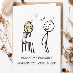 Tarjeta Humor Cita Stickman Día de San Valentín cómico