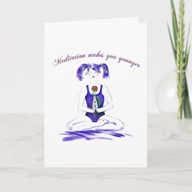 Tarjeta Humor-cumpleaños de la meditación (Anverso)