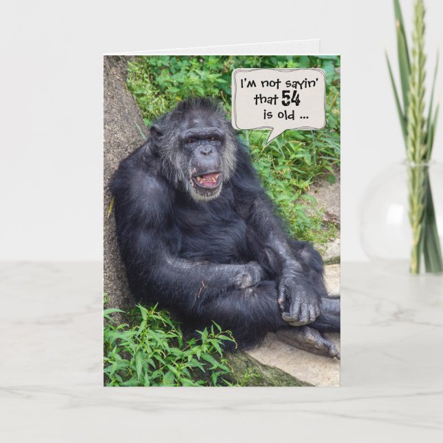 Tarjeta humor de 54 años de Chimpancé (Anverso)