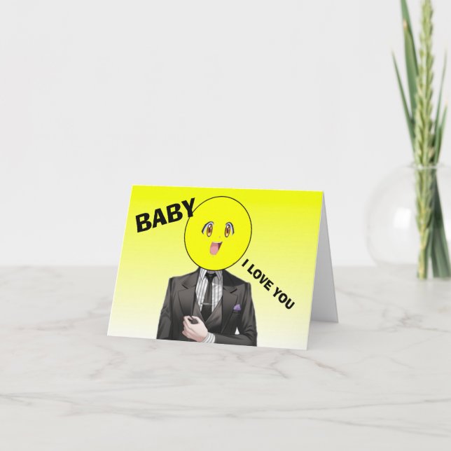 Tarjeta Humor de amor divertido de Anime (Anverso)