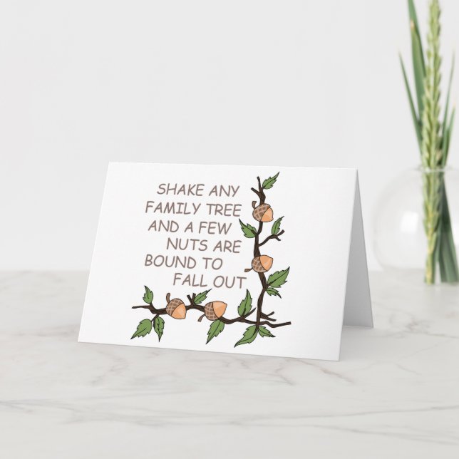 Tarjeta Humor de árbol familiar (Anverso)