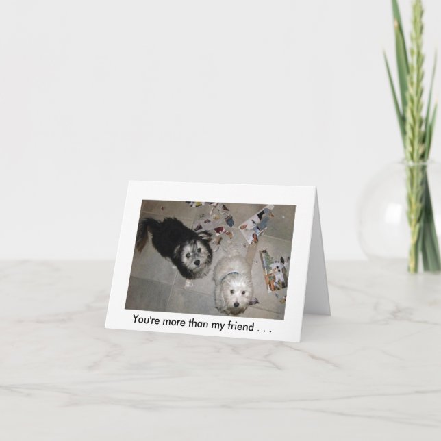 Tarjeta Humor de cachorro de amistad (Anverso)