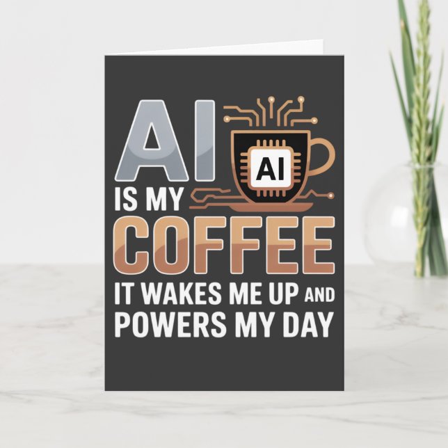 Tarjeta Humor de café de inteligencia artificial (Anverso)