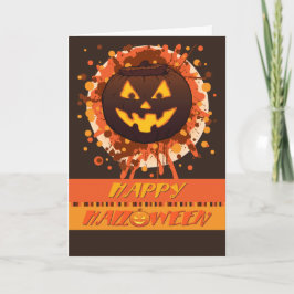 Tarjeta Humor de calabaza de Halloween, aspecto de desgarr