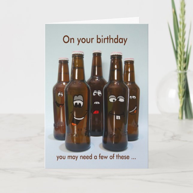 Tarjeta Humor de cerveza de cumpleaños que envejece (Anverso)